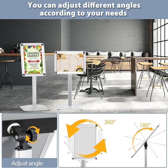 STANDNEE Heavy-duty Poster Stand Holder 11"x 17" Pedestal Floor Standing Sign - Image 7