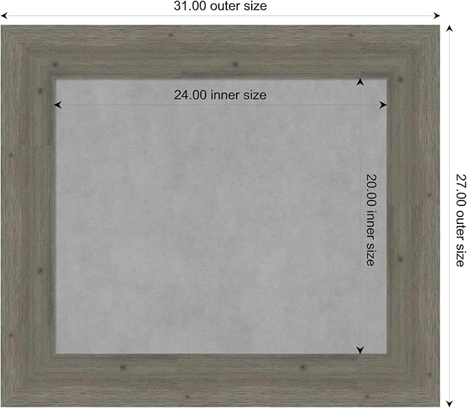 Amanti Art Grey Framed Magnetic Board 27x31 Medium Vision Board - Image 3