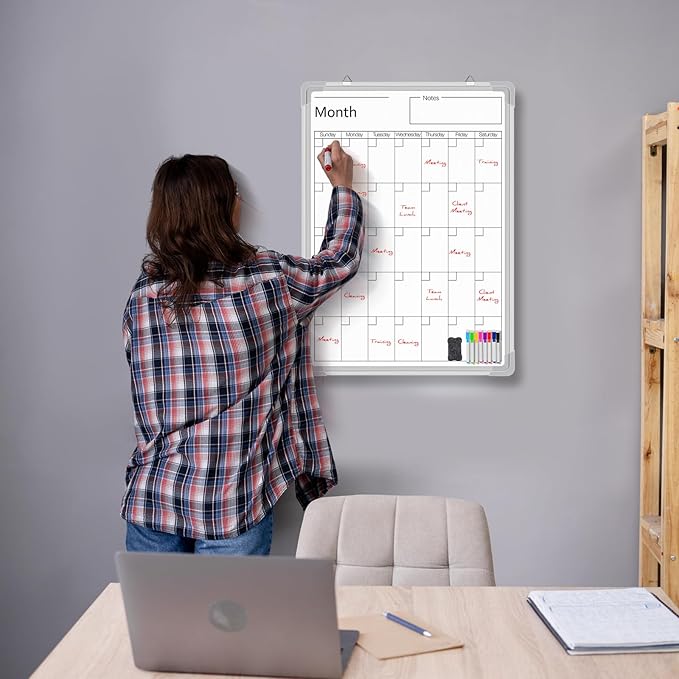 Lincia 24" x 18" Magnetic Vertical Monthly Dry Erase Calendar - Image 6