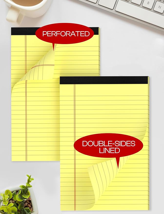 24 Pack Small Legal Pads 5x8 Yellow Note Pads 5x8 College Ruled Notepad Yellow - Image 5