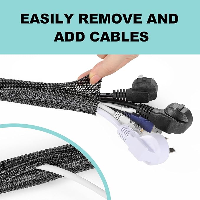 AGPTEK Cable Sleeve Cover, 20ft - Image 5