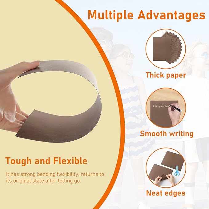100 Sheets Coffee Color Cardstock 8.5 x 11 Craft Paper, 92lb Premium Dark Brown - Image 3