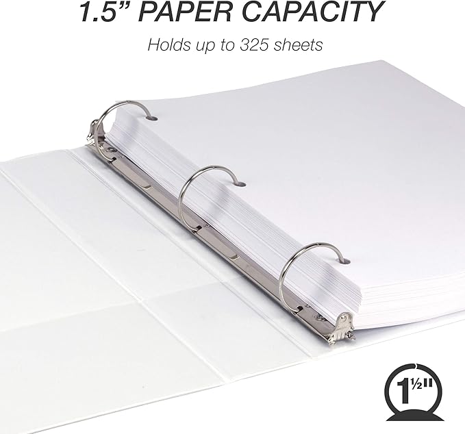Samsill Durable 1.5 Inch Binder, Made in The USA, Round Ring Customizable Clear - Image 3