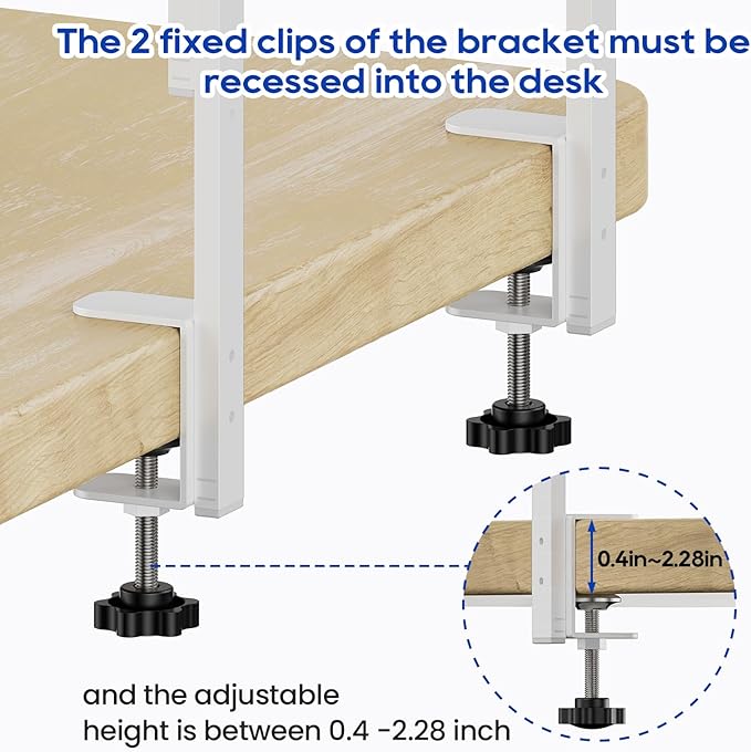 ART-GIFTREE Clamp On Desk Shelf 2-Tier, 12.5 inch Wood Shelving Unit - Image 5