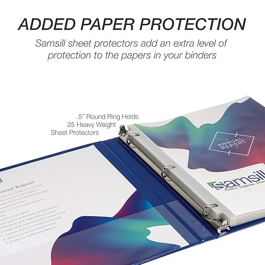 Samsill Economy 0.5 Inch 3 Ring Binder, Made in The USA, Round Ring Binder - Image 7