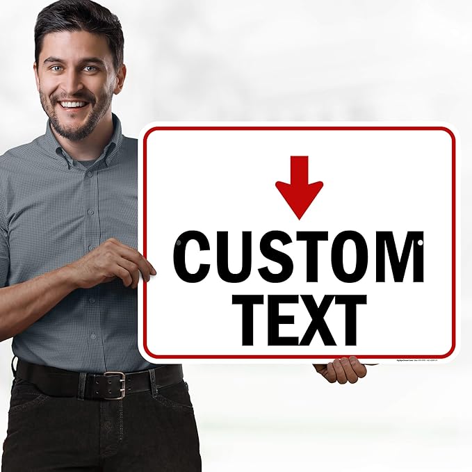 Custom Arrow Directional Sign, 18x24 Inches, Rust Free .063 Aluminum, Fade - Image 2