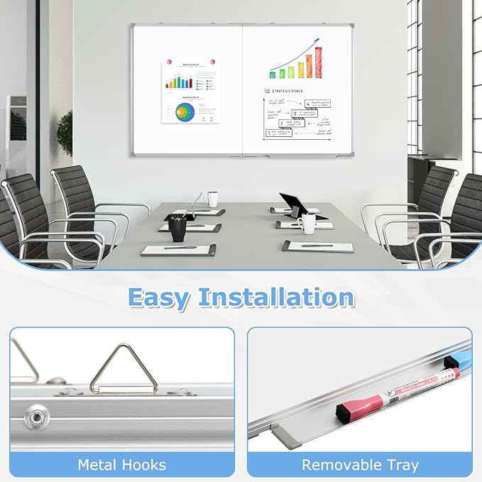 DOLLAR BOSS Large White Board 60 x 36 Inch Foldable Magnetic Whiteboard - Image 5