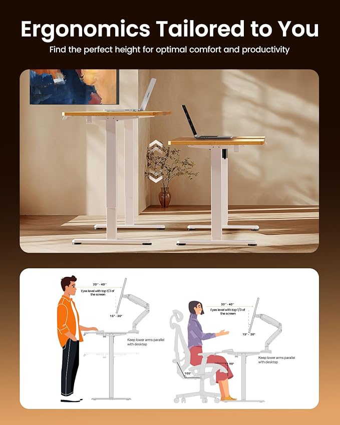 ErGear Height Adjustable Electric Standing Desk, 55 x 28 Inches Sit Stand up - Image 7