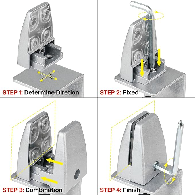 4 Packs Sneeze Guard Support, Aluminum Adjustable Partition Clamp, Acrylic Desk - Image 5