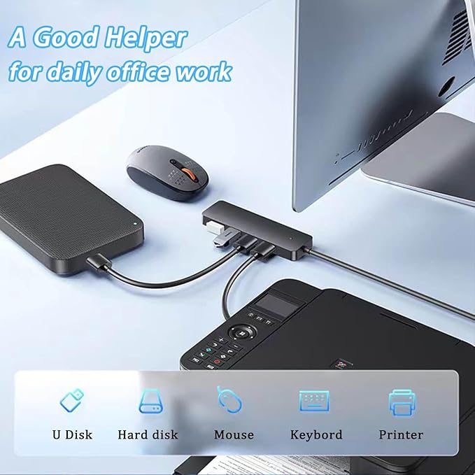 VIENON USB C Hub with 4 USB 3.0 Female Ports, USB C Splitter USB Extender - Image 5