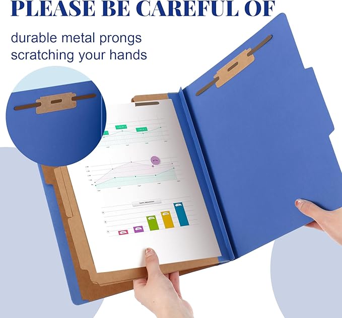 Skyygemm 48 Pcs Classification Folders Letter Size, 3 Divider Pressboard File - Image 3