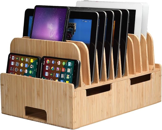 MobileVision Bamboo 12-Port Charging Station & Docking Organizer - Image 2