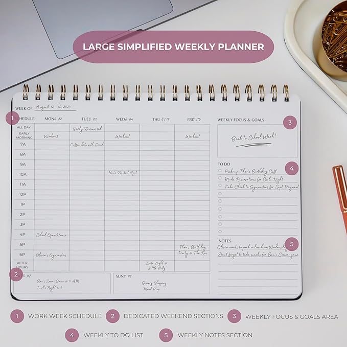 Merely Home | Durable & Sleek | Undated Daily and Weekly Planner | 8.25" x - Image 3