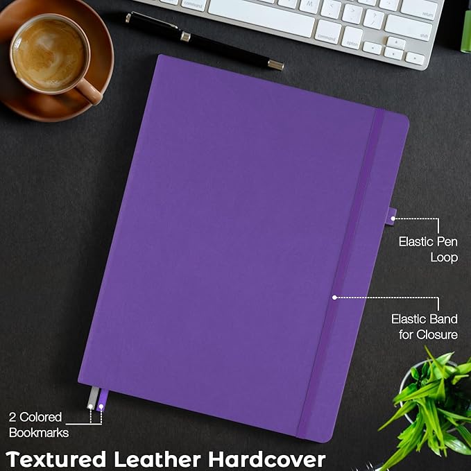 College Ruled Notebook, A4 Hardcover Leather Notebook - Image 5