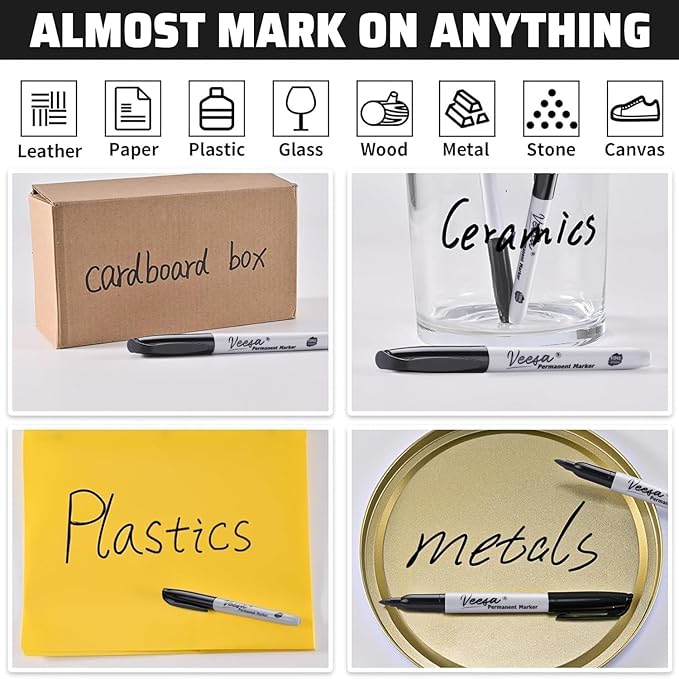 Permanent Markers 75 Pack, Waterproof | Quick Drying | Fade Resistant, Fine Tip - Image 3