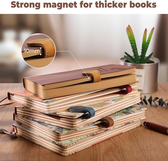 Artlaza Personalized Magnetic Leather Bookmark, 26 Letters Custom Leather - Image 6