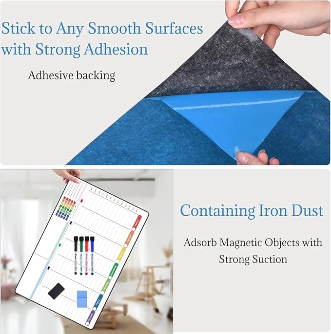 POPRUN Dry Erase Calendar weekly and monthly self adhesive stick on - Image 3