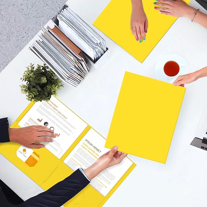 Two Pocket Folders, PANDRI 30 Pack 2 Pocket Folders, Letter Size Paper File - Image 7
