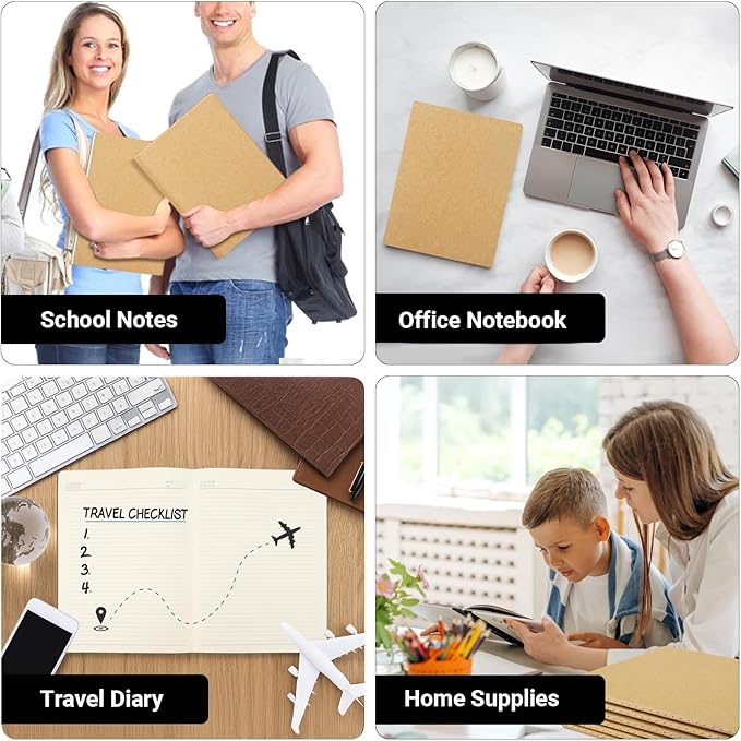 EUSOAR Notebook Journal, 6 Pack A4 11" x 8-1/2", 40 Sheets/ 80 Pages, 100gsm - Image 7