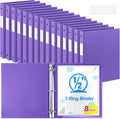 Henoyso 8 Pcs 3 Ring Binder 0.5 Inch Round Fits Letter Size 8.5'' x 11'' Paper by Henoyso
