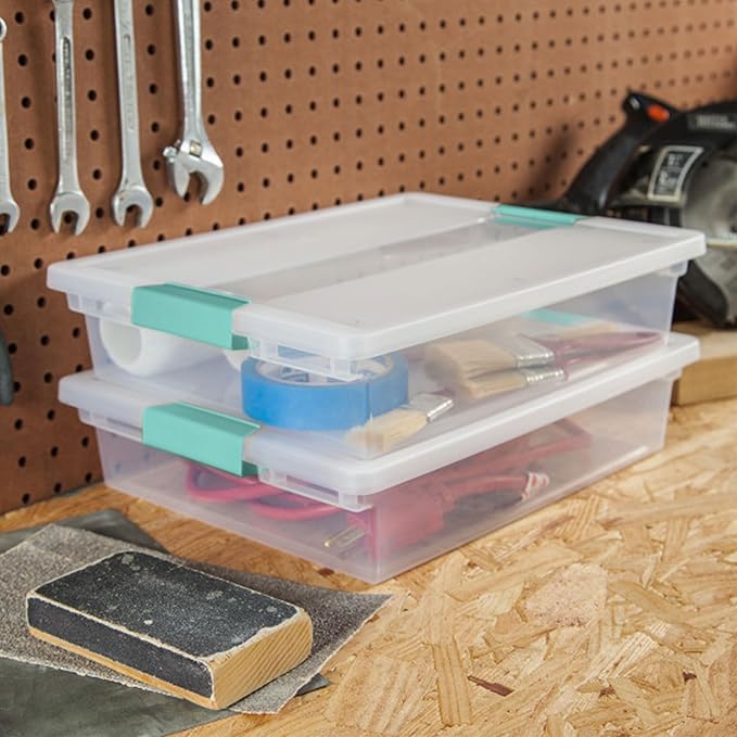 Sterilite 6-Pack Clip Box, Stackable Clear Plastic Bins - Image 4