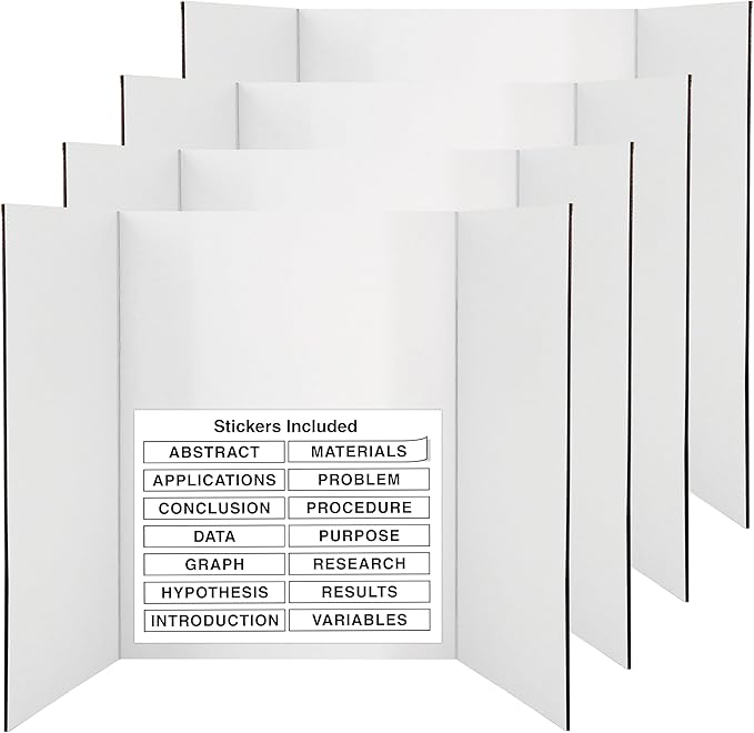 White Tri-Fold Presentation Board 28" X 40" Display Exhibition Board by ENDAY