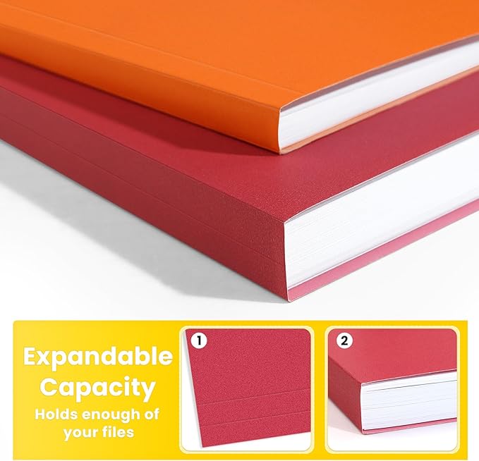 SUNEE File Folders Letter Size 10 Assorted Colors, 100 Pack Folders - Image 5