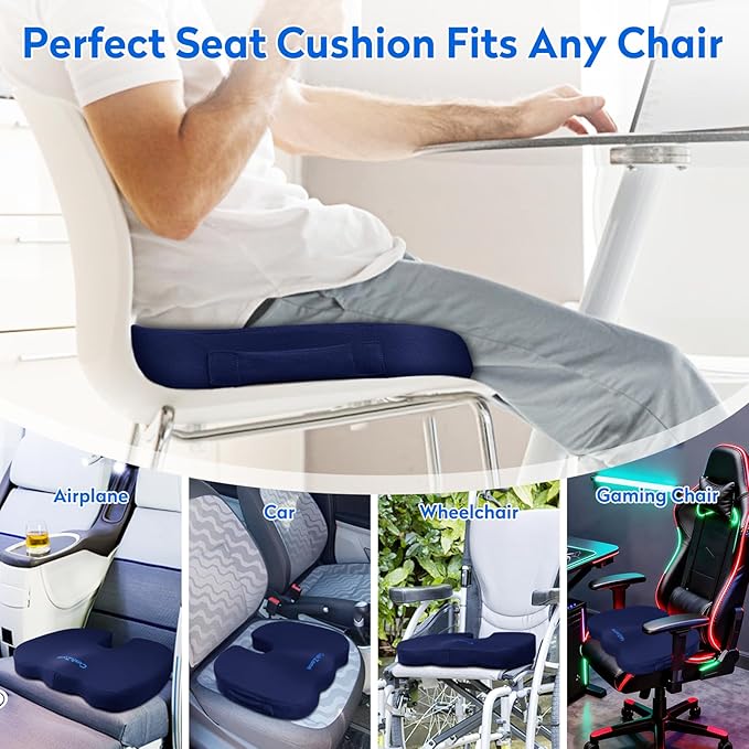 CushZone Office Chair Cushions, Memory Foam Coccyx Cushion - Image 5