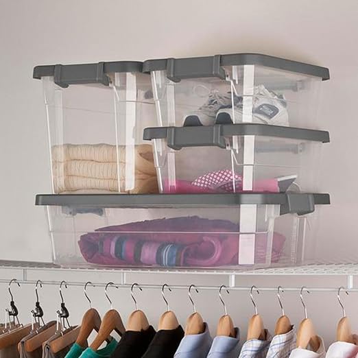 Sterilite 18-Pack Modular Stacker Box, Durable Clear Plastic Storage Bins - Image 8