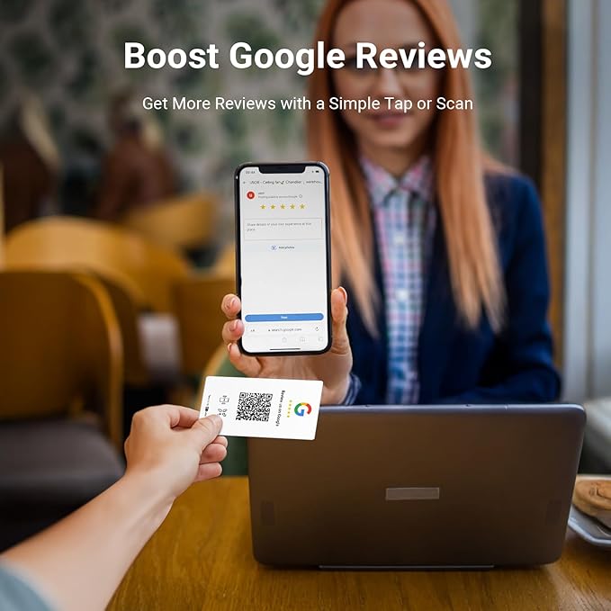 HotLabel – Google Review Card 5-Pack – White – NFC Tap & QR Code – Includes 5 - Image 5