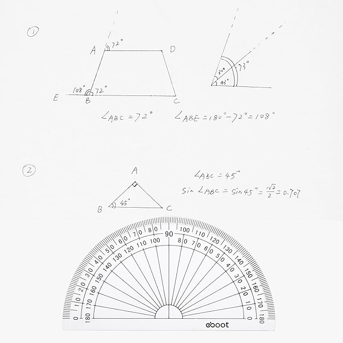20 Pack Plastic Protractor, 180 Degrees Protractor - Image 5