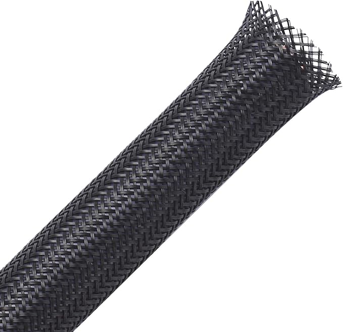 100ft - 3/4 inch PET Expandable Braided Sleeving – Black – Alex Tech Braided by AlexTech
