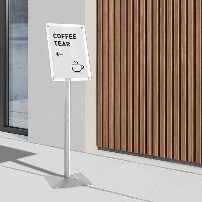 DISPLAYSWORKER Adjustable Heavy Duty Pedestal Sign holder floor Stand, sign - Image 2