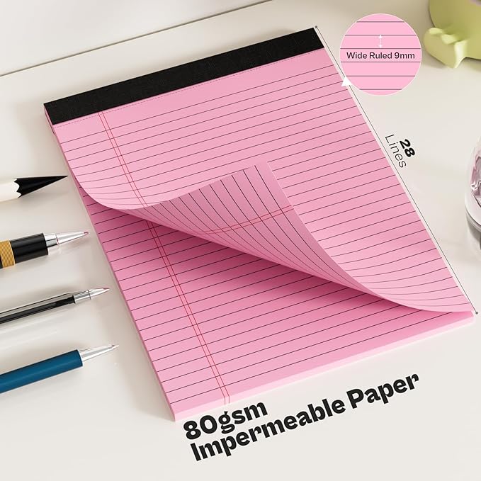 2 Pcs Legal Pads 8.5 x 11 Pink Note Pads 8.5 x 11 Notepad 8.5 x 11 Micro - Image 4