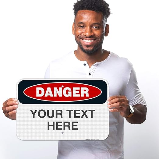 Custom Danger Sign, OSHA Sign, 12x18 Inches, 3M EGP Reflective .063 Aluminum - Image 2