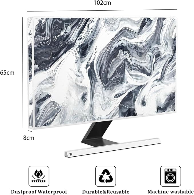 Baocicco Abstract Gray Marble Waterproof 40, 42，43 Inch Television Cover - Image 2