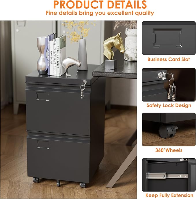METAN 2 Drawer Vertical File Cabinet - Image 4