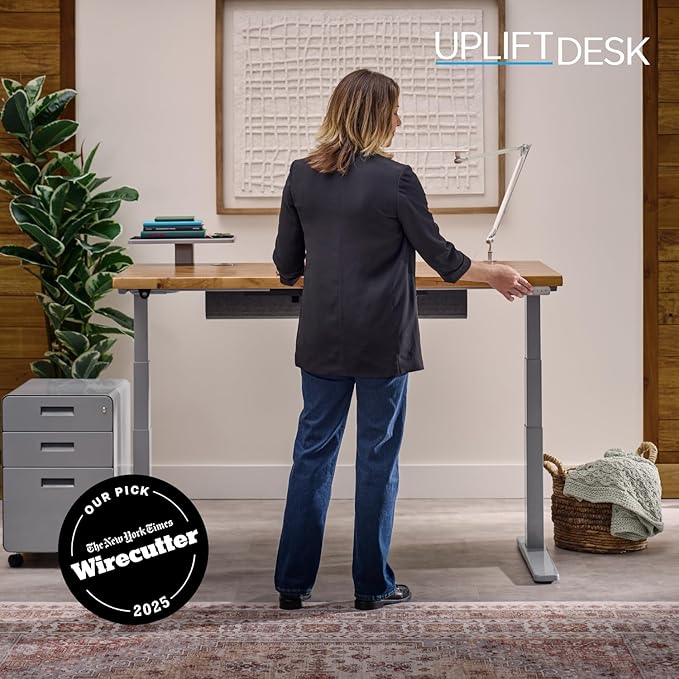 UPLIFTDESK V3 2-Leg Walnut Laminate Wood Standing Desk – Adjustable Height - Image 7