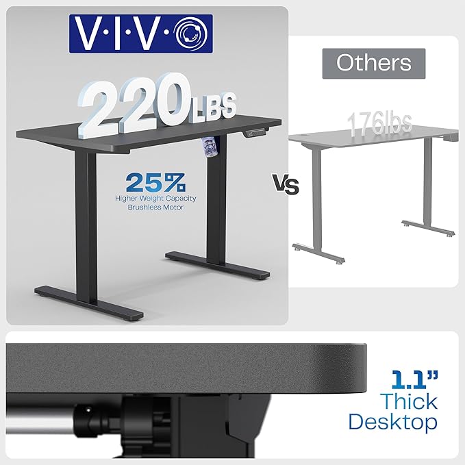 VIVO Electric 43 x 24 in Rustic Standing Desk, Memory Height Adjustment - Image 5