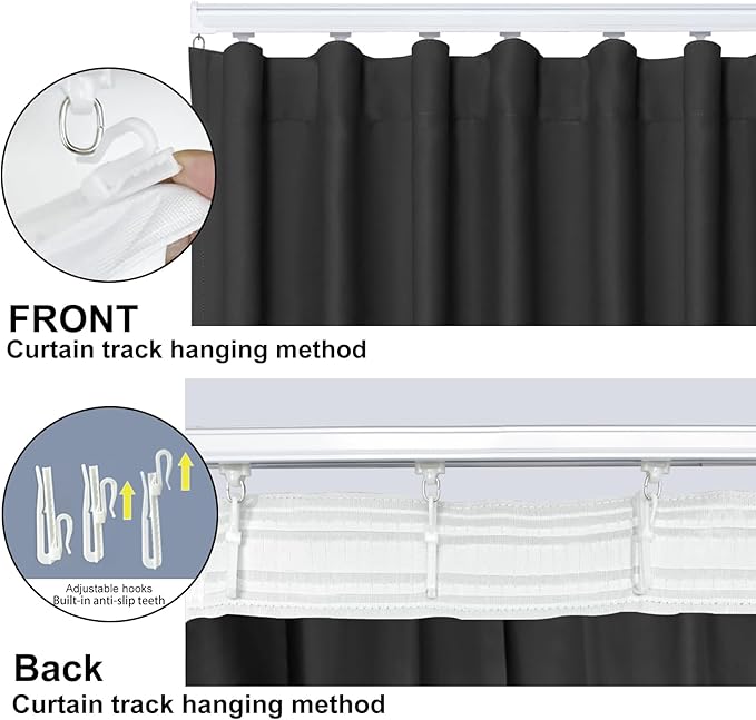 Cbsroro Room Divider Curtains, Noise Reduction, W100 × L84 Inch, 1 Panel - Image 5