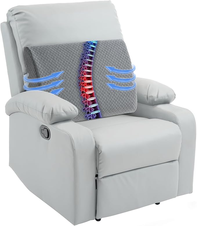 HOMBYS Lumbar Support Pillow for Recliner Chair, Memory Foam Back Support by HOMBYS