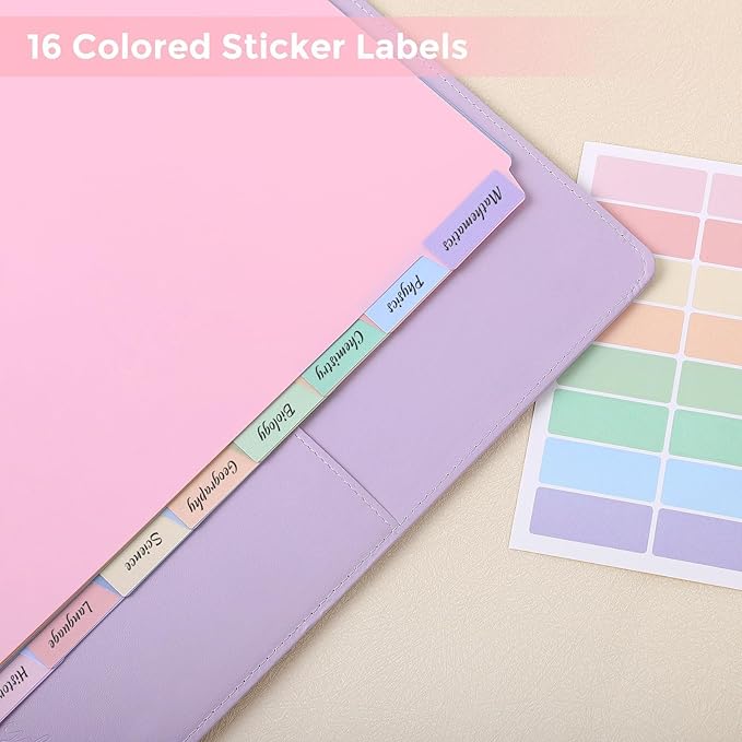 SKYDUE 8 Tab Durable Plastic Dividers, Big Tab Dividers - Image 5