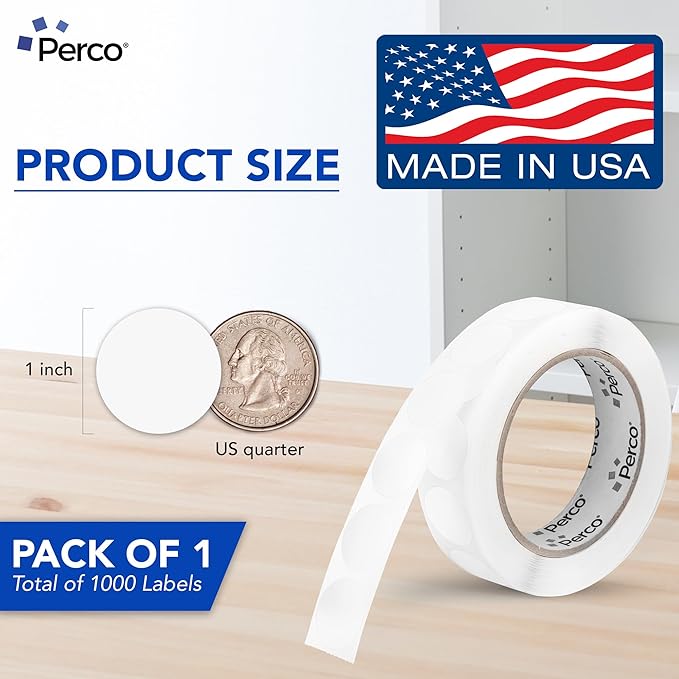 Perco Clear 1-Inch Round Circle Dot Sticker Labels - Image 2