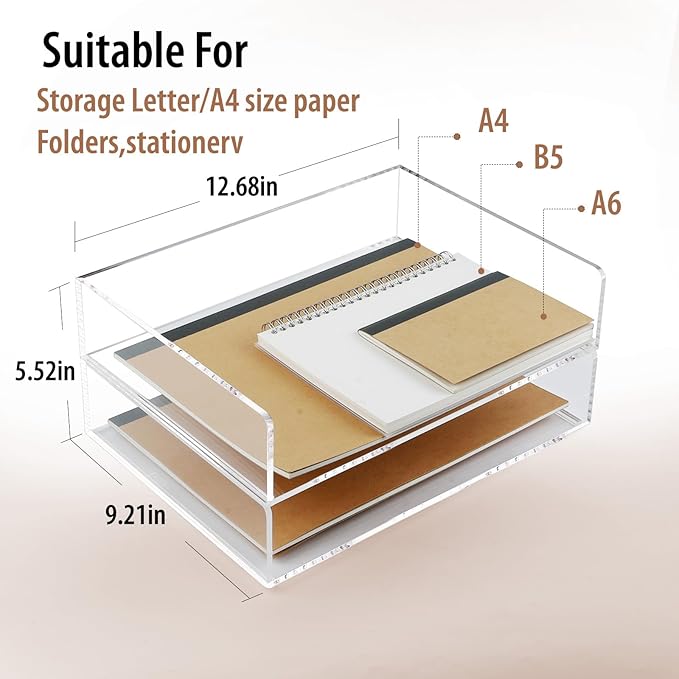 2 Pack Acrylic Paper Tray Organizer - Image 3