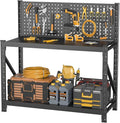 5 Sets Storage Shelves with Pegboard, Heavy Duty Garage Shelving Units and by Unknown