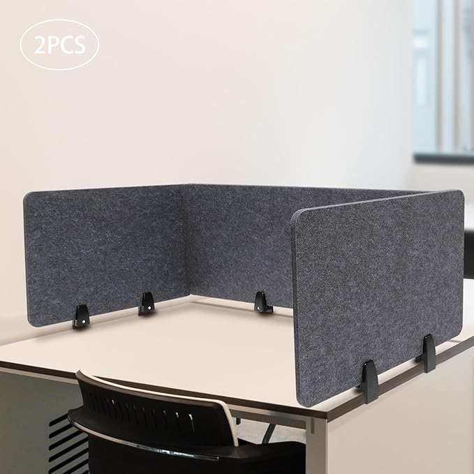 ReFocus Raw Clamp-On Acoustic Desk Divider Mounted Privacy Panel Set – Reduce - Image 4