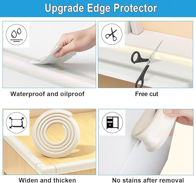 Baby Proof Corners and Edges Protector 18ft, Fireplace Baby Proofing Bumper - Image 5