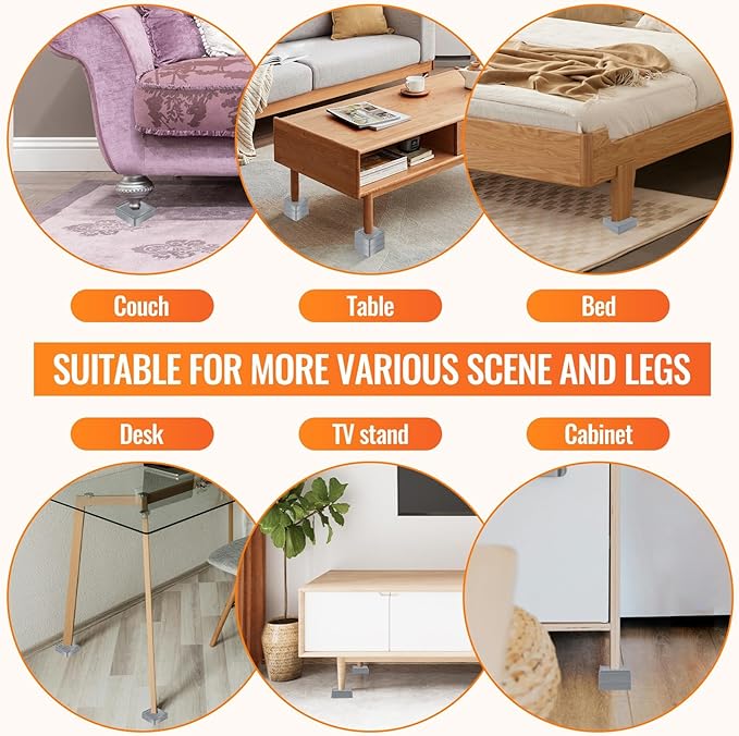Furniture Risers, 4 Pack Bed Risers - Image 6