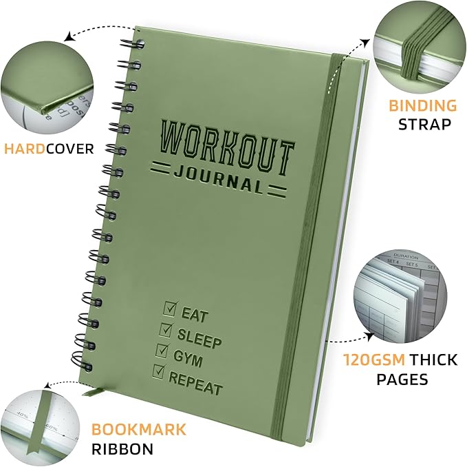 Nextnoid Hardcover Fitness Journal Workout Planner - Image 2