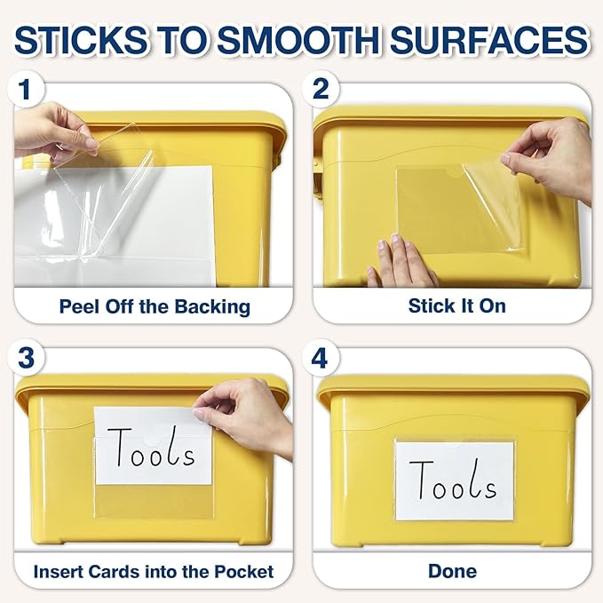 H4D 24 Pack Labels for Storage Bins, Tote Label Pockets for Organizing Storage - Image 4